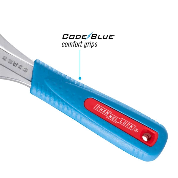CHANNELLOCK 8" CODE BLUE Slim Jaw Adjustable Wrench