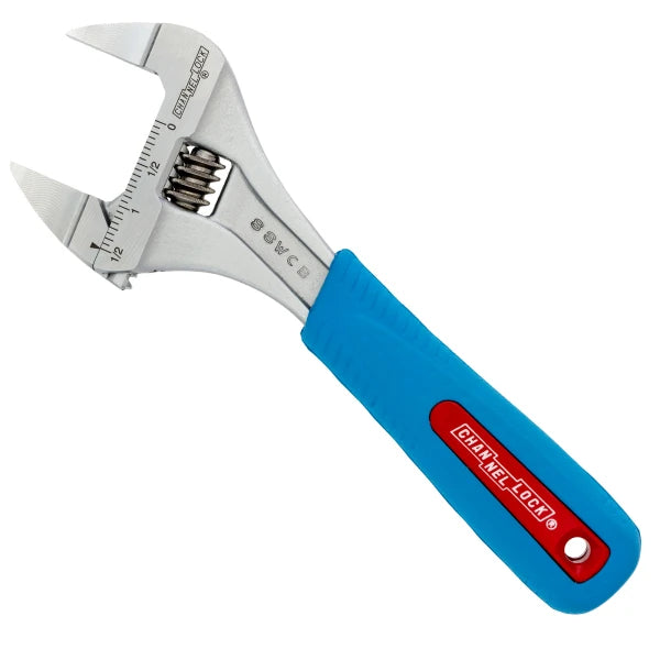 CHANNELLOCK 8" CODE BLUE Slim Jaw Adjustable Wrench