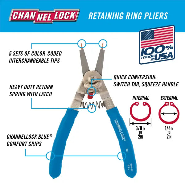 CHANNELLOCK 8" Retaining Ring Pliers