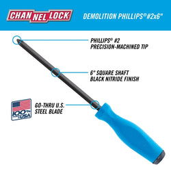 CHANNELLOCK Demolition Phillips #2 x 6"