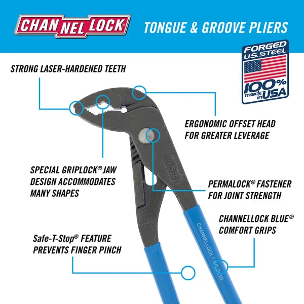 CHANNELLOCK 9.5" GripLock Pliers