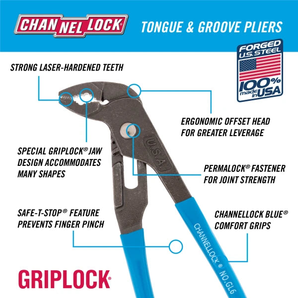 CHANNELLOCK 6.5" GripLock Pliers