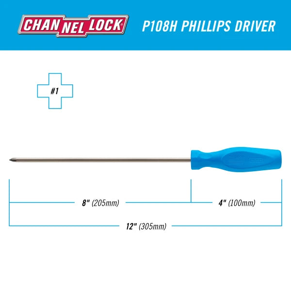 CHANNELLOCK Phillips #1 x 8"