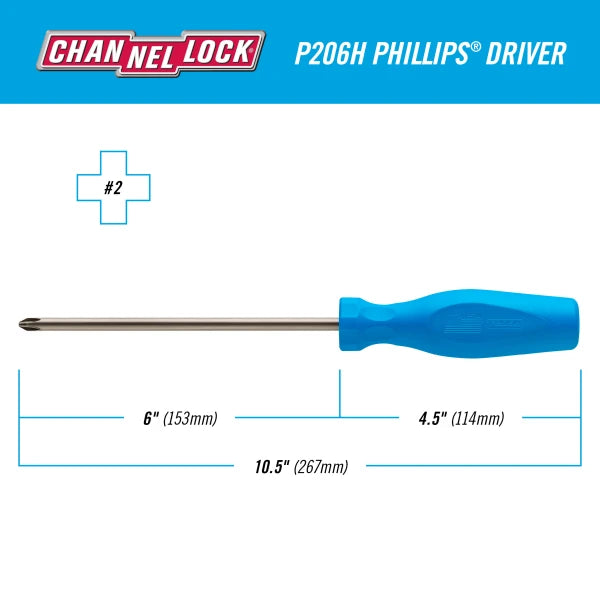 CHANNELLOCK Phillips #2 x 6"