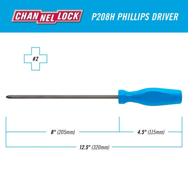 CHANNELLOCK Phillips #2 x 8"