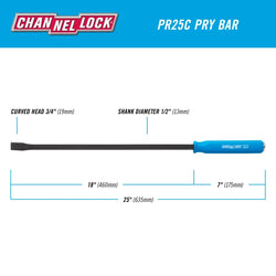 CHANNELLOCK 25-inch Pry Bar, 1/2" x 18"