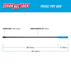 CHANNELLOCK 45-inch Pry Bar, 5/8" x 38"