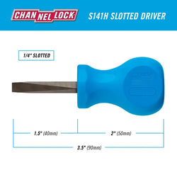 CHANNELLOCK Slotted 1/4" x 1.5" Stubby