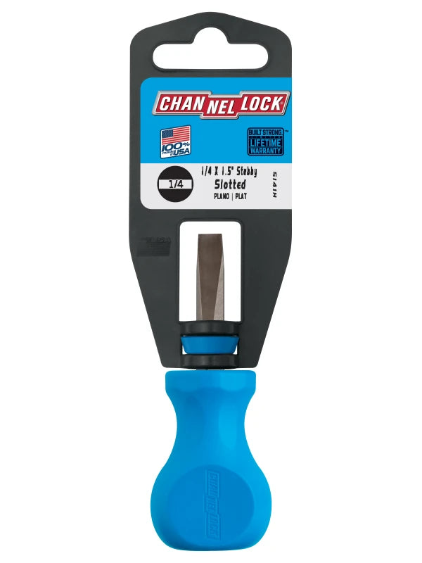 CHANNELLOCK Slotted 1/4" x 1.5" Stubby
