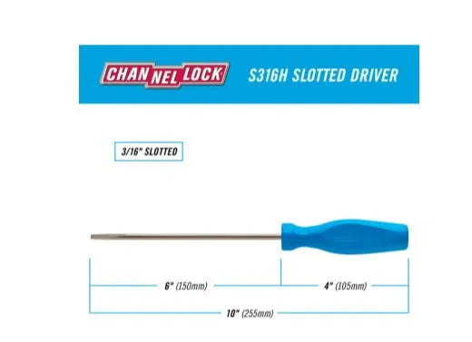 CHANNELLOCK Slotted 3/16" x 6"