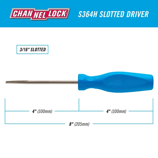 CHANNELLOCK Slotted 3/16" x 4"
