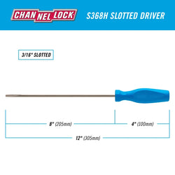 CHANNELLOCK Slotted 3/16" x 8"