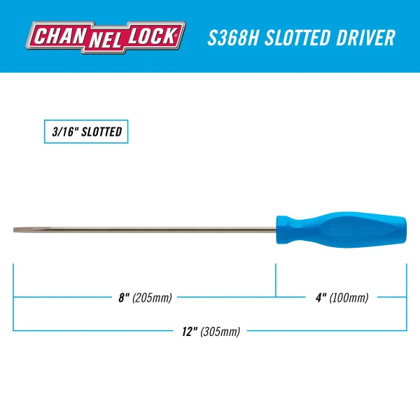 CHANNELLOCK Slotted 3/16" x 8"