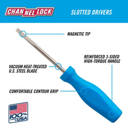 CHANNELLOCK Slotted 3/16" x 8"