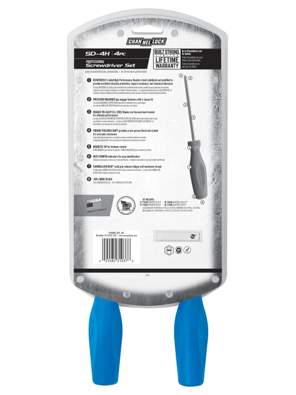 CHANNELLOCK 4 Pc Standard Screwdriver Set