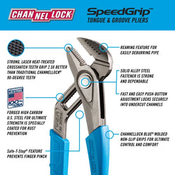 CHANNELLOCK 10" SPEEDGRIP Straight-Jaw Tongue & Groove Plier