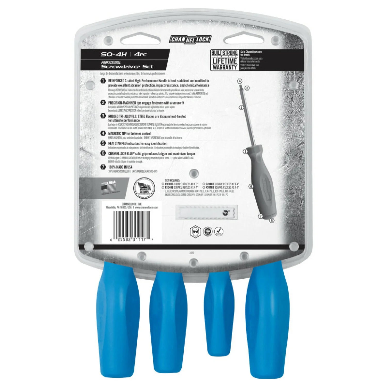 CHANNELLOCK 4 Pc Square-Recess Driver Set