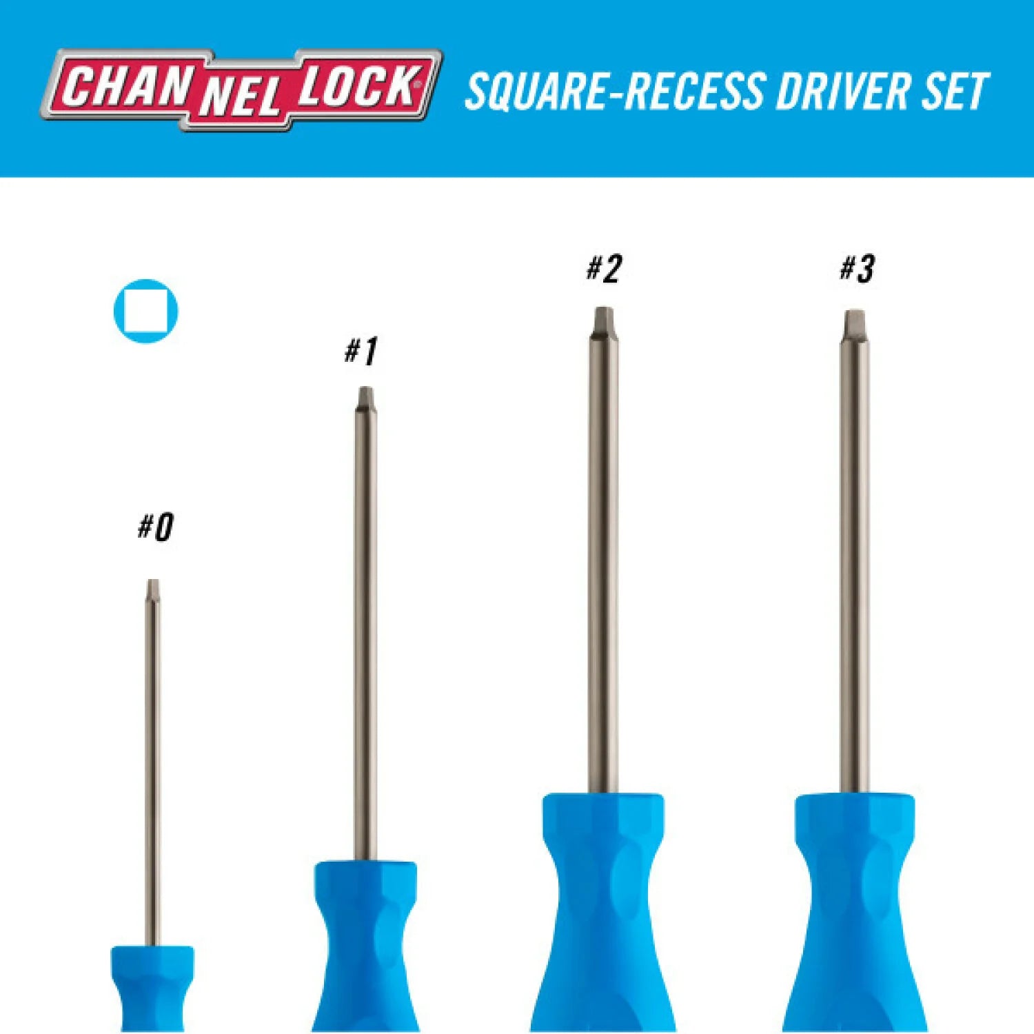 CHANNELLOCK 4 Pc Square-Recess Driver Set
