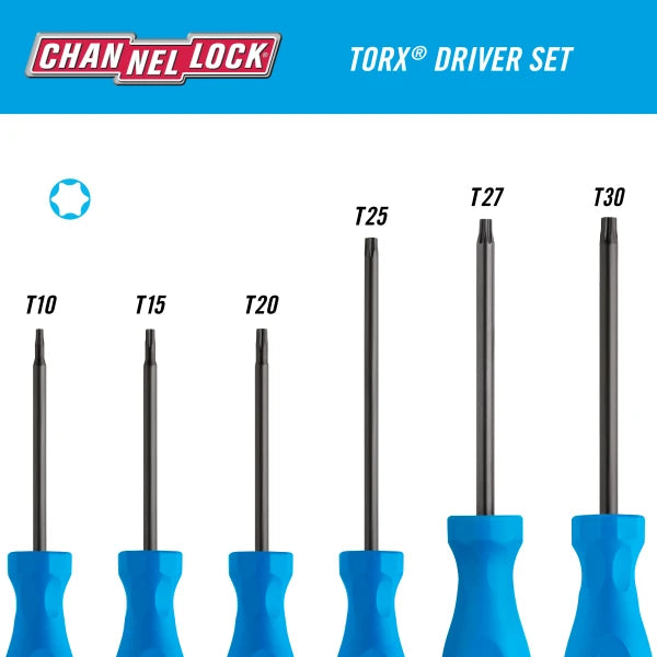 CHANNELLOCK 6 Pc Standard TORX Driver Set