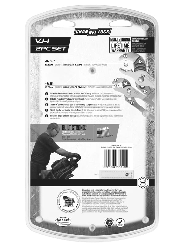 CHANNELLOCK 2 Pc V-Jaw Tongue & Groove Pliers Set
