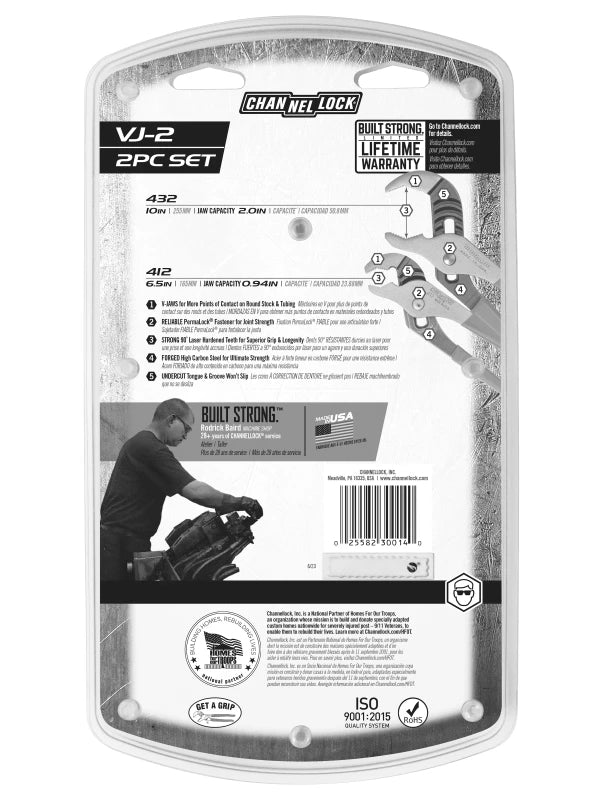 CHANNELLOCK 2 Pc V-Jaw Tongue & Groove Pliers Set