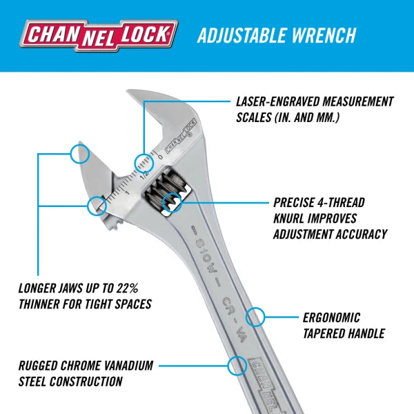 CHANNELLOCK 2 Pc Adjustable Wrench Set