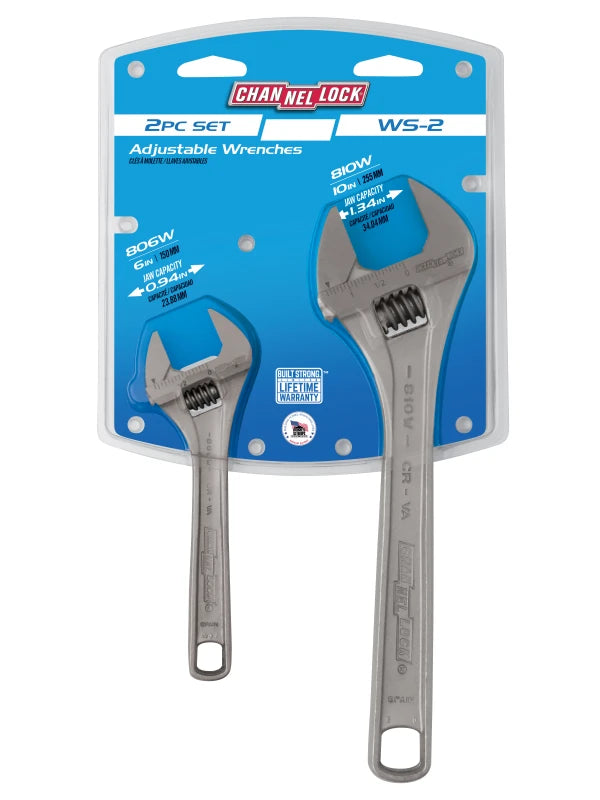 CHANNELLOCK 2 Pc Adjustable Wrench Set