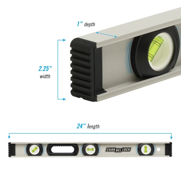 CHANNELLOCK 24" Professional Grade I-Beam Level