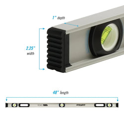 CHANNELLOCK 48" Professional Grade I-beam Level
