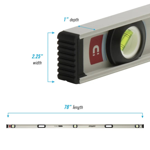 CHANNELLOCK 78" Professional Grade I-beam Magnetic Level