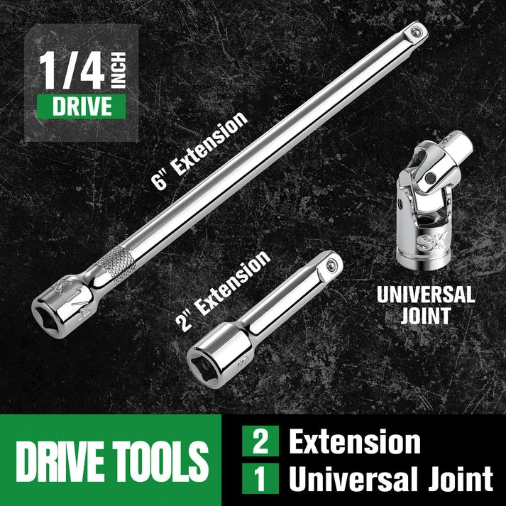 SK 101-Piece 1/4" Drive Chrome Socket Set