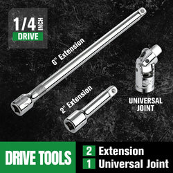 SK 101-Piece 1/4" Drive Chrome Socket Set