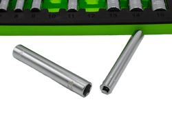 9 PC. 1/4'' EXTRA DEEP 6 PT. METRIC SOCKET SET - 1/4'' DR.  (7 - 15MM)