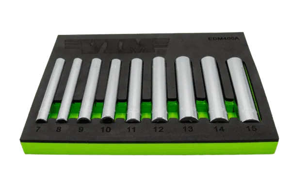 9 PC. 1/4'' EXTRA DEEP 6 PT. METRIC SOCKET SET - 1/4'' DR.  (7 - 15MM)