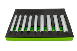 9 PC. 1/4'' EXTRA DEEP 6 PT. METRIC SOCKET SET - 1/4'' DR.  (7 - 15MM)