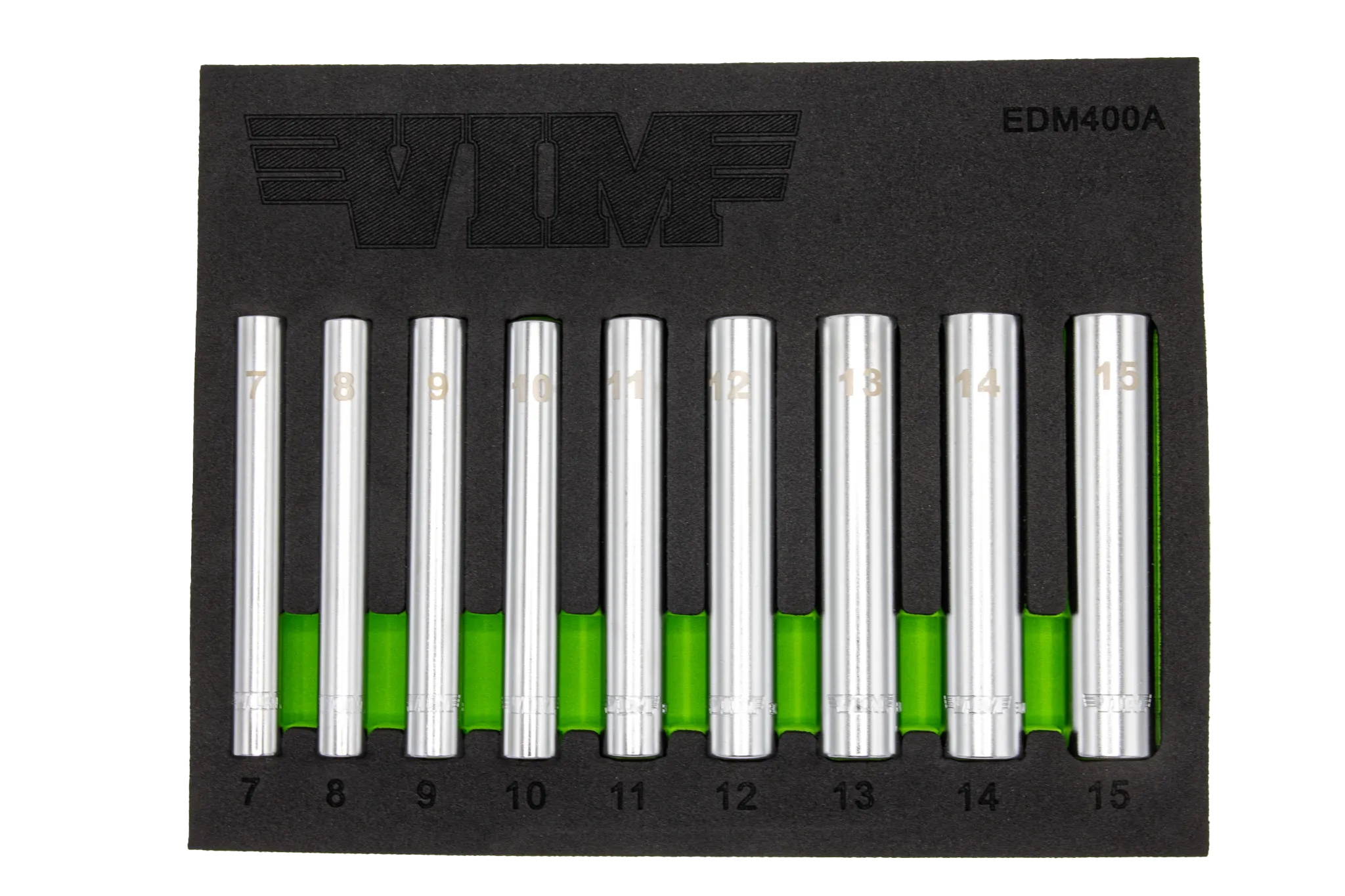 9 PC. 1/4'' EXTRA DEEP 6 PT. METRIC SOCKET SET - 1/4'' DR.  (7 - 15MM)