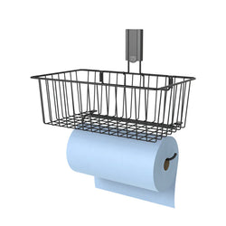 14 In. Black Magnetic Basket With Towel Holder