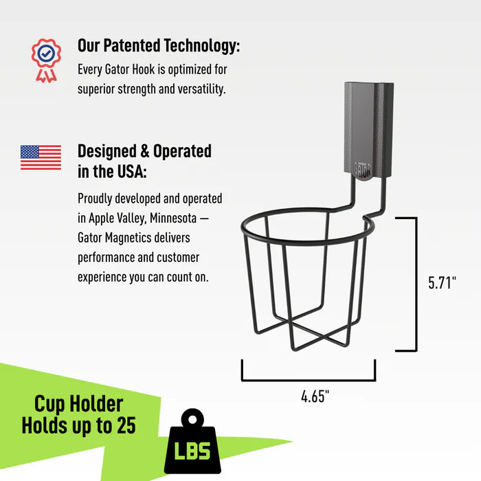 Black Single Cup Holder Magnetic Basket