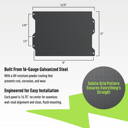 16.75 x 12 Black 16-Gauge Galvanized Steel Wall Panel