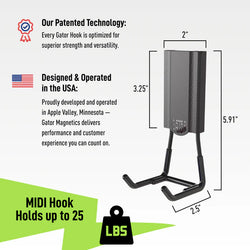 MIDI 2.5 In. Black Open Magnetic Hook, 25 Lb. Capacity