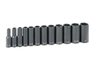 Grey Pneumatic 1213D 12-Piece 3/8" Drive SAE Deep Socket Set