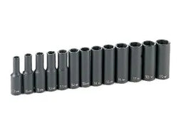 Grey Pneumatic 1213MD 13-Piece 3/8" Drive Metric Deep Socket Set