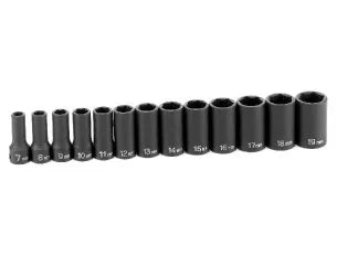 Grey Pneumatic 1213MSD 13-Piece 3/8" Drive Metric Semi-Deep Socket Set