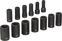 Grey Pneumatic 1213MSD 13-Piece 3/8" Drive Metric Semi-Deep Socket Set