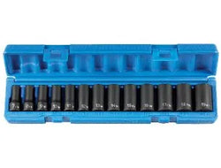 Grey Pneumatic 1213MSD 13-Piece 3/8" Drive Metric Semi-Deep Socket Set