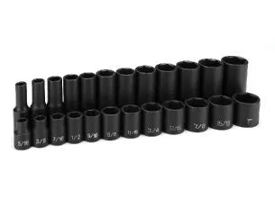 Grey Pneumatic 1224RD 24-Piece 3/8" Drive SAE Standard/Deep Socket Set