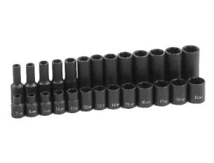 Grey Pneumatic 1226M 26-Piece 3/8" Drive Metric Standard/Deep Socket Set