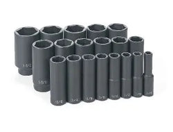 Grey Pneumatic 1319D 19-Piece 1/2" Drive SAE Deep Socket Set