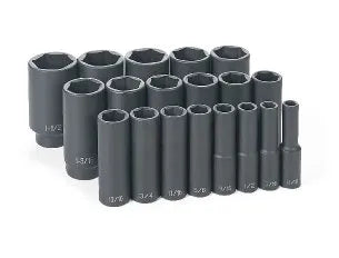 Grey Pneumatic 1319D 19-Piece 1/2" Drive SAE Deep Socket Set
