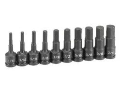 Grey Pneumatic 1398H 10-Piece 1/2" Drive SAE Hex Driver Bit Socket Set